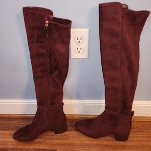 Michael Kors Women's Burgundy Knee-High Boots